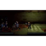 walking-dead-streets-of-survival-deluxe-screen-02__734611785525067 - Video Game Depot Group of four adventurers stand together in a dark dungeon as one man aims a large gun at them from the right.