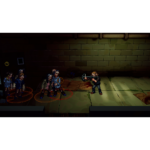 walking-dead-streets-of-survival-deluxe-screen-02__807291785525069 - Video Game Depot Shooter on the right aims a gun at a line of survivors in a dim, tiled hallway.
