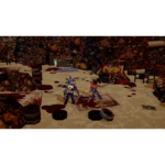 walking-dead-streets-of-survival-deluxe-screen-03__917511785525069 - Video Game Depot Two pixelated fighters duel in a dirty junkyard filled with barrels, tires, and bloodstains and debris in the background.