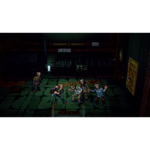 walking-dead-streets-of-survival-deluxe-screen-05__442011785525069 - Video Game Depot Pixel-art scene of five survivors fighting zombies in a dark industrial room with pipes and machinery