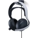 61wuXmCgpVL_AC_SL1500___598331785513080 - Video Game Depot Over-ear gaming headset on a stand, gray frame with dark ear cups, PS logo visible on top support.