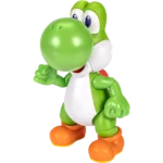 LETS-GO-YOSHI-TOY-004-192995413993 - Video Game Depot Green Yoshi-style toy dinosaur standing with white belly and orange shoes, giving a thumbs-up gesture.