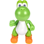 LETS-GO-YOSHI-TOY-005-192995413993 - Video Game Depot Green Yoshi figurine standing upright, facing forward with one fist raised, wearing orange shoes and a white belly.