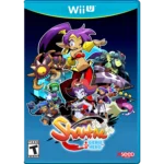 SHANTAE-HALF-GENIE-HERO-WIU-001-859716006017 - Video Game Depot Wii U game cover for Shantae: Half-Genie Hero showing the pink-haired heroine in the center with colorful allies and monsters, title at the bottom, and ESRB Teen rating.