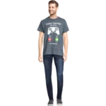 VIDEO-GAMES-ARE-CALLING-TSHIRT-005 - Video Game Depot Man wearing a gray graphic T-shirt with a large video game controller image and the text 'Video Games are calling'