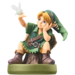 YOUNG-LINK-LOZ-OOT-AMIIBO-004-045496894740 - Video Game Depot Small Link toy figure in a green tunic releasing a white dove from his raised hand