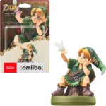 YOUNG-LINK-LOZ-OOT-AMIIBO-STOCK-045496894740 - Video Game Depot Young Link amiibo figure from The Legend of Zelda, shown outside its packaging with the box and the amiibo logo nearby.