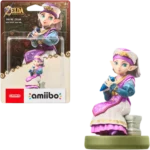 Packaging for The Legend of Zelda: Ocarina of Time amiibo — Young Zelda figure in purple/teal, with Nintendo and amiibo logos visible.