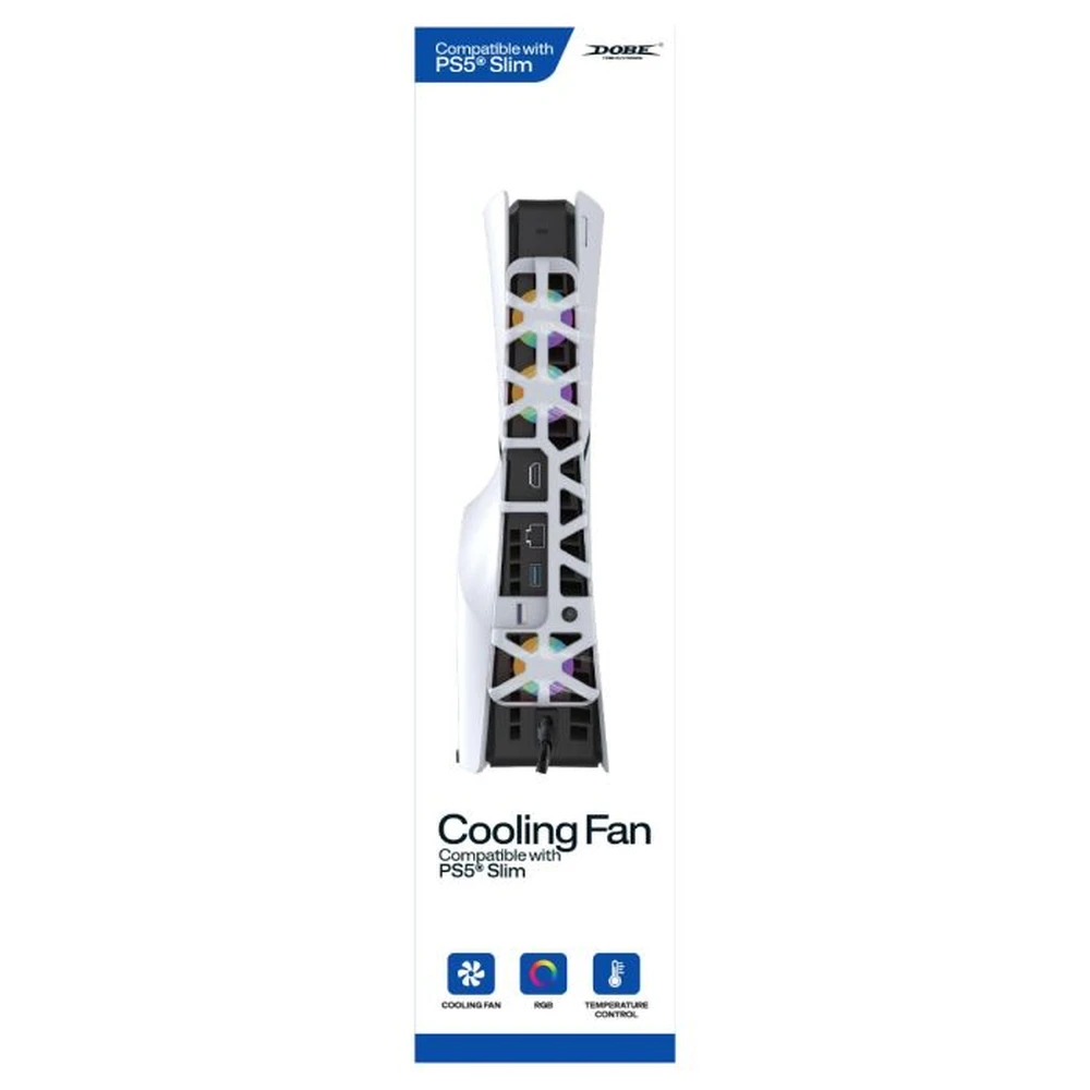 PS5 Slim RGB Cooling Fan: White – Dobe - Video Game Depot