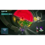 Players battle inside a circular sci-fi chamber as a large red energy shield surrounds a green device; HUD shows Depth-2 and 70.1%.